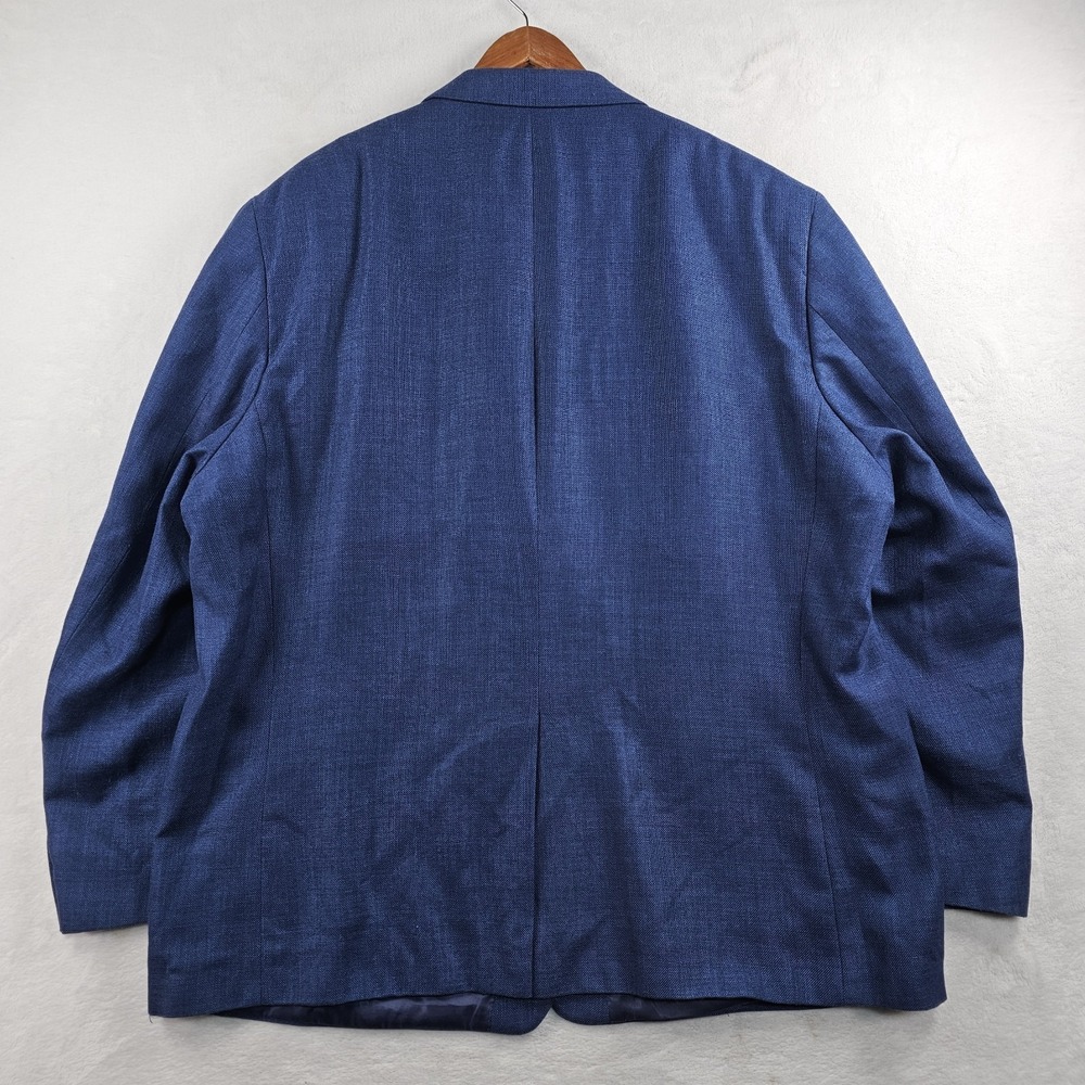Ralph Lauren LRL Blazer Men's 52R Sport Coat Jacket Polyester Linen Blend Blue - Picture 10 of 12